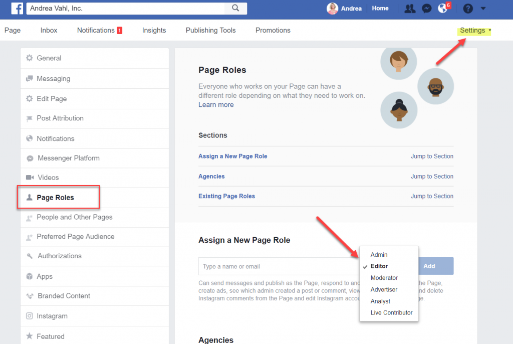 how to add admin to facebook page