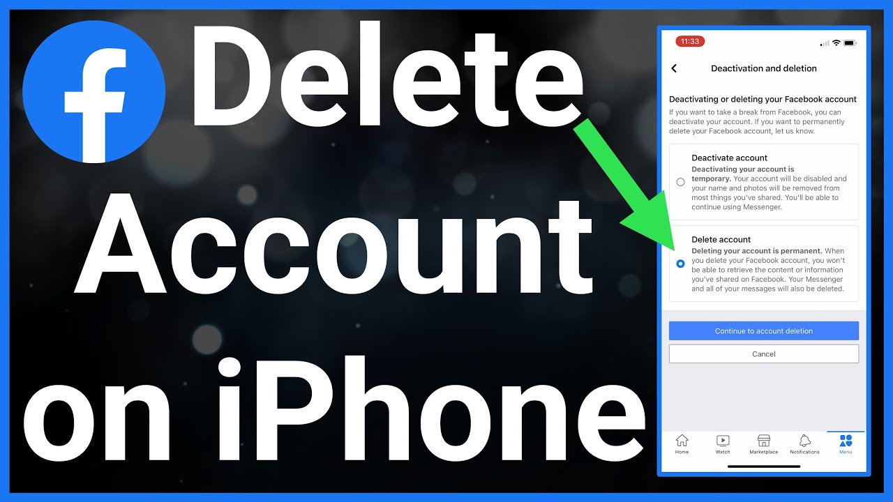 How to delete Facebook account on iPhone?