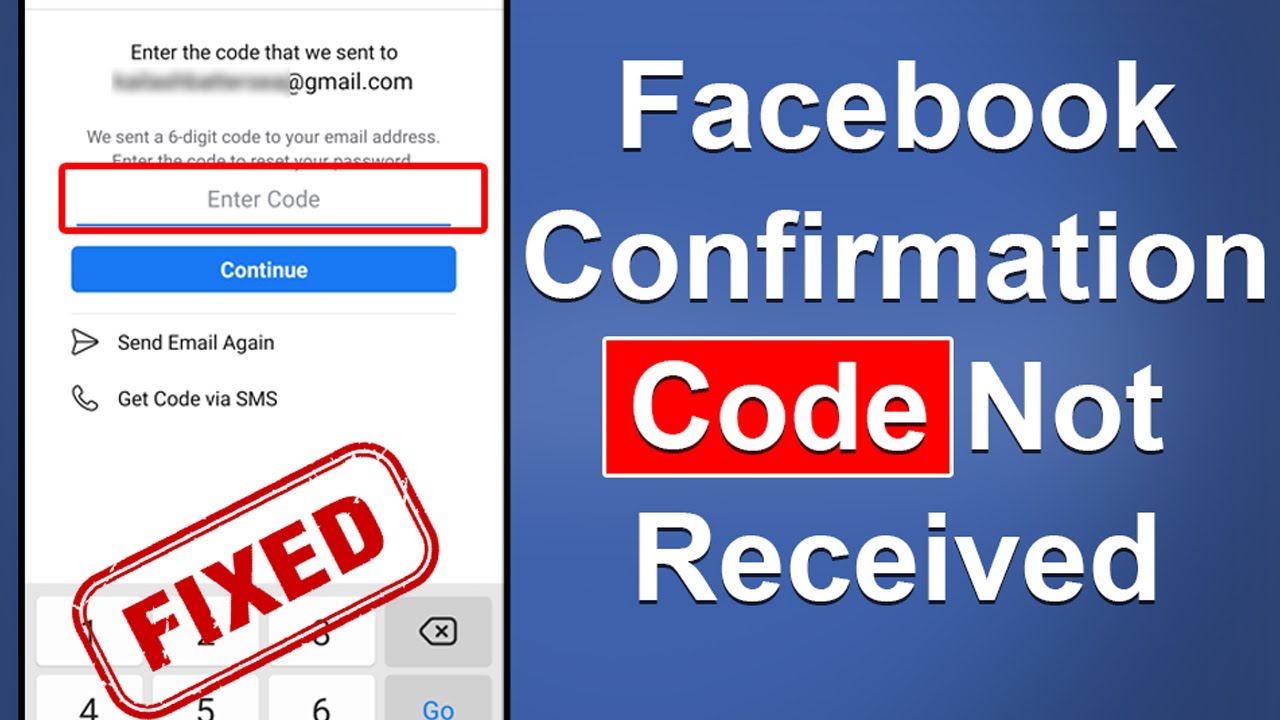 Facebook does not send confirmation code